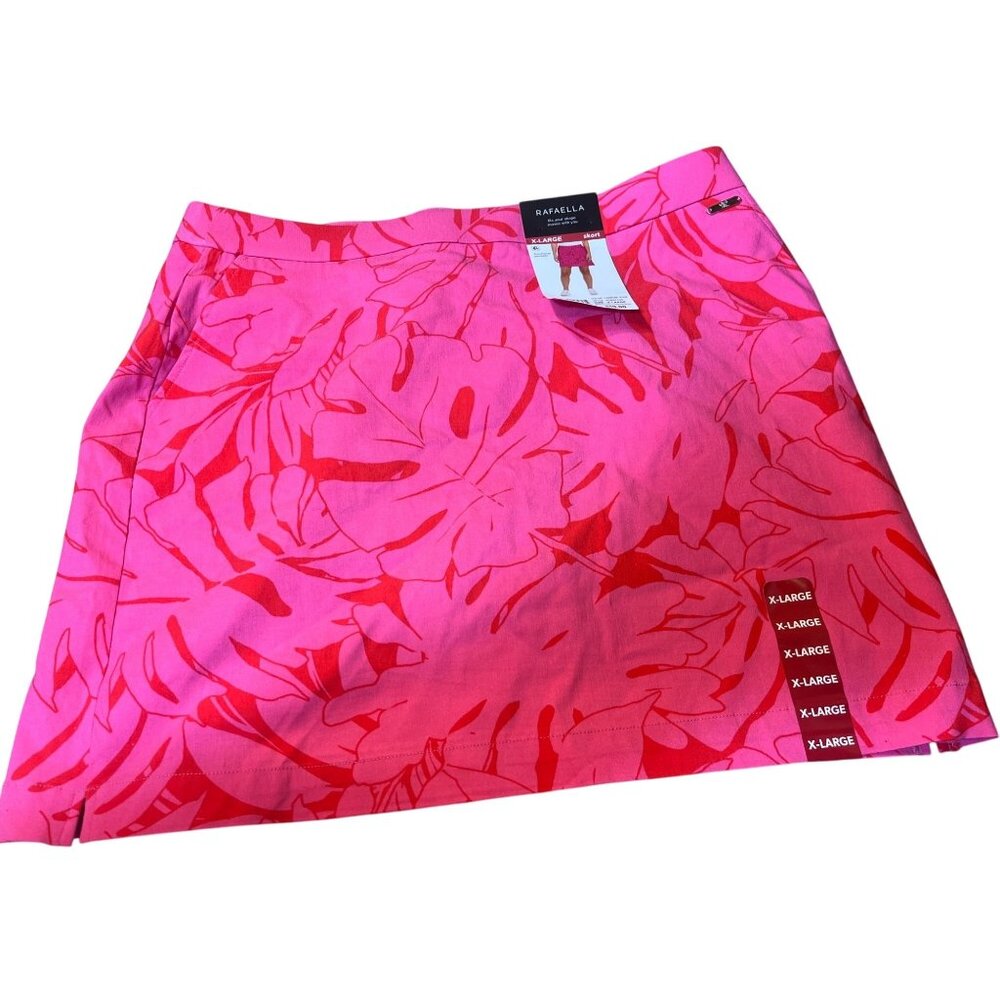 Pink & Red Floral Print Skirt small By Raphella